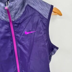 Nike Golf Dri-Fit Womens S Tour Performance Vest Purple Full Zip Athleisure Run